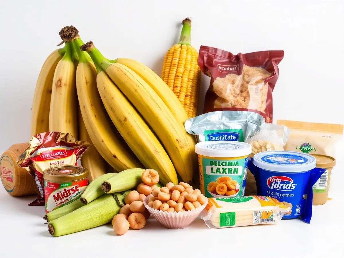 Productos latinos: plátano, yuca, maíz y marcas de importación